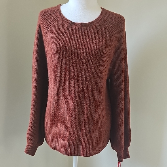Ruby Rd. Rich Brown Crew Neck Sweater - Picture 1 of 6